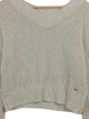 Vorschaubild 2 von Damen Strickpullover V-Ausschnitt Beige Gr. UNI Casual Herbst/Winter