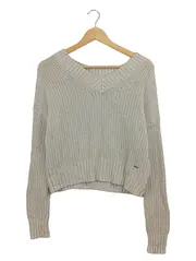Vorschaubild 1 von Damen Strickpullover V-Ausschnitt Beige Gr. UNI Casual Herbst/Winter