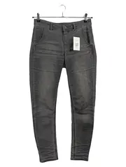 Vorschaubild 1 von Taifun Slim Boyfriend Jeans Damen Gr. 34 Grau Sterne Nieten Straight Leg