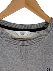 Vorschaubild 2 von Herren Sweatshirt Pullover Meliert Grau Baumwolle Gr. M