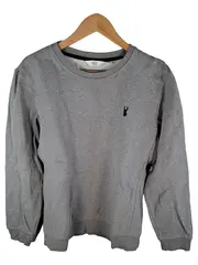 Vorschaubild 1 von Herren Sweatshirt Pullover Meliert Grau Baumwolle Gr. M