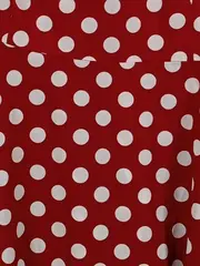 Vorschaubild 7 von Damen Festliches Kleid Rot Punkte Gr. M Retro Midikleid