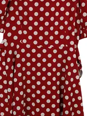 Vorschaubild 3 von Damen Festliches Kleid Rot Punkte Gr. M Retro Midikleid