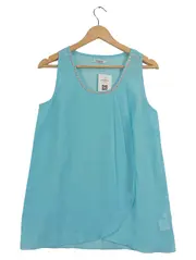 Vorschaubild 1 von Damen Top Bluse Gr. 40 L Türkis Elegant mit Ziersteinen