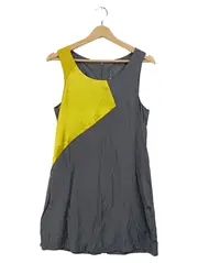 Vorschaubild 1 von EDC Damen Kleid Gr. 36 Grau Gelb Colorblock Trägerkleid