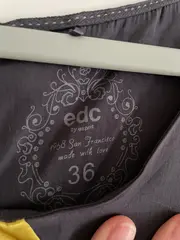 Vorschaubild 2 von EDC Damen Kleid Gr. 36 Grau Gelb Colorblock Trägerkleid