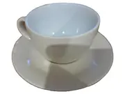 Vorschaubild 1 von Kaffeetasse mit Untertasse Weiß Porzellan Klassisch 8 cm