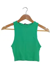 Vorschaubild 1 von Damen Tanktop Grün Gr. 36/S Casual Rippstrick