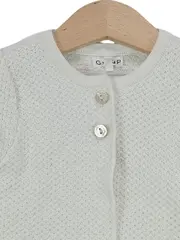 Vorschaubild 2 von Strickjacke Baby Mädchen Gr. 74 Weiß Basic Baumwolle