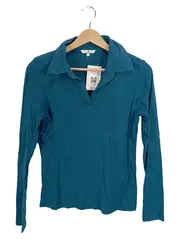 Vorschaubild 1 von Damen Poloshirt Langarm Uni Petrol Gr. L 42 Baumwolle