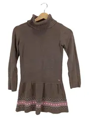 Vorschaubild 1 von Kinder Strickkleid Rollkragen Braun Gr. 128/134 Norwegermuster