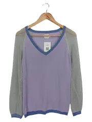 Vorschaubild 1 von Damen Pullover Gr. 40/M Lila Casual Metallic-Look Strick