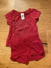 Vorschaubild 3 von Kinder Twin Set Shirt Hose Gr. 92 Pink Casual