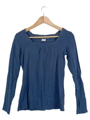 Vorschaubild 1 von Damen Langarmshirt Blau Gr. S Carree-Ausschnitt Baumwolle