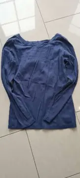 Vorschaubild 6 von Damen Langarmshirt Blau Gr. S Carree-Ausschnitt Baumwolle