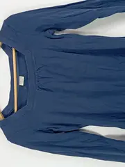 Vorschaubild 3 von Damen Langarmshirt Blau Gr. S Carree-Ausschnitt Baumwolle