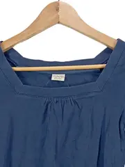 Vorschaubild 4 von Damen Langarmshirt Blau Gr. S Carree-Ausschnitt Baumwolle