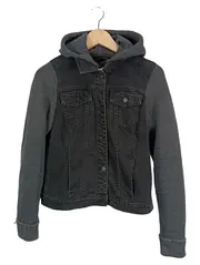 Vorschaubild 1 von Damen Jeansjacke mit Kapuze Gr. 38/M Grau Casual