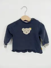 Vorschaubild 2 von Kinder Langarmshirt Baby Gr. 74 Blau Casual mit Teddybär Applikation