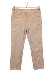 Vorschaubild 1 von Damen Stoffhose Gr. 42 XL Beige Grafisch Casual Elegant