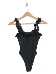 Vorschaubild 1 von Damen Body mit Rüschen Schwarz Gr. 34/XS