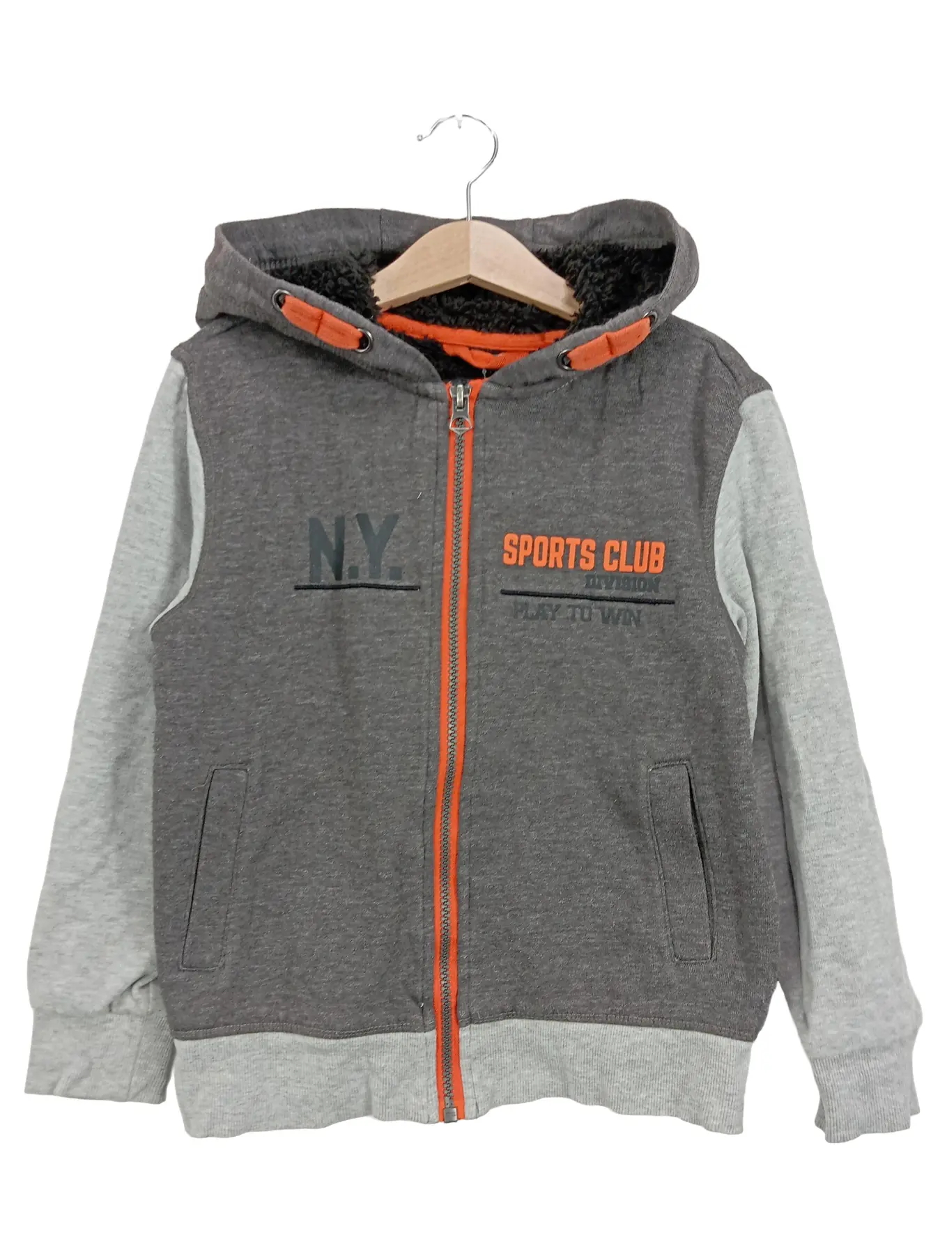 POCO PIANO Kinder Sweatjacke Jungen Gr. 128 Grau Sportlich Kapuze