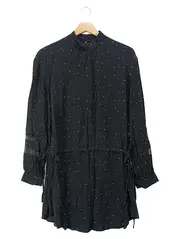 Vorschaubild 1 von & OTHER STORIES Blusenkleid Damen Gr. 36/S Schwarz Grafisches Muster Spitze