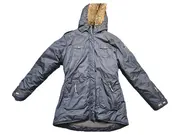 Vorschaubild 1 von Kinder Winterjacke Gr. 176 Grau Casual mit Kapuze Fellbesatz