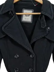 Vorschaubild 3 von Damen Trenchcoat Kurzmantel Gr. M Schwarz Klassisch