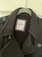 Vorschaubild 2 von Damen Trenchcoat Kurzmantel Gr. M Schwarz Klassisch