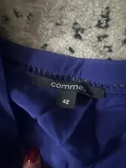 Vorschaubild 4 von Bluse Langarm Blau Gr. 42 Viskose Lochmuster Casual Damen