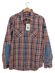 Vorschaubild 1 von Herren Freizeithemd Kariert Ellenbogen-Patches Gr. L Orange