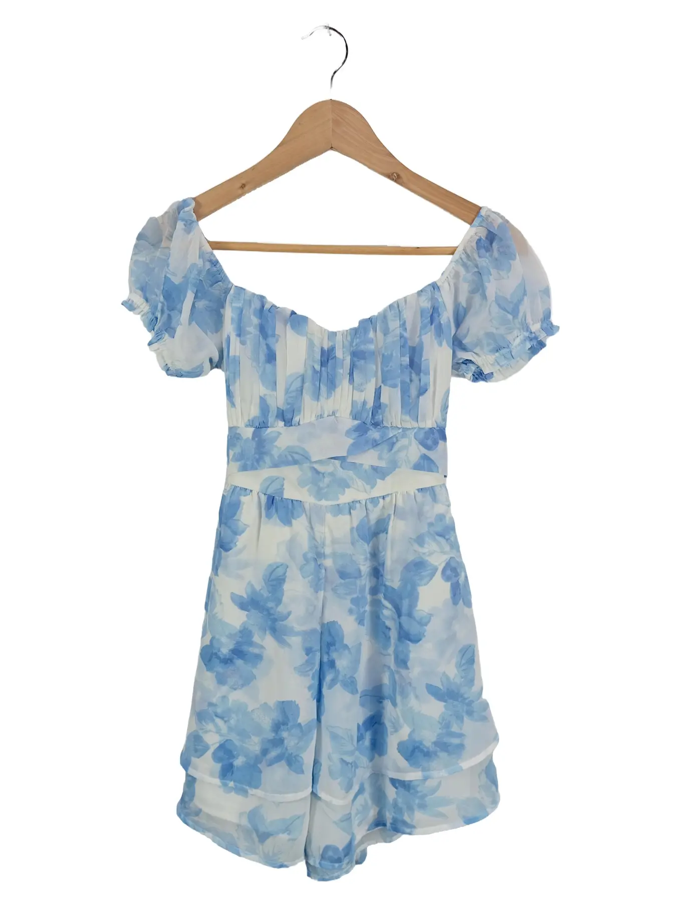 HOLLISTER Damen Jumpsuit Gr. 36/S Blumenmuster Mehrfarbig Feminin Kurzarm