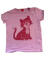 Vorschaubild 1 von Mädchen T-Shirt Gr. 116 Rosa mit Katze Glitzer Print