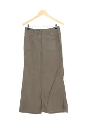 Vorschaubild 1 von Damen A-Linienrock Gr. 38/M Grau Casual Maxirock Baumwolle