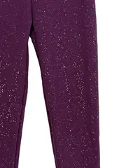 Vorschaubild 3 von Kinder Mädchen Leggings Lila Glitzer Gr. 140 Freizeit Baumwolle