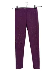 Vorschaubild 1 von Kinder Mädchen Leggings Lila Glitzer Gr. 140 Freizeit Baumwolle