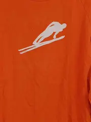 Vorschaubild 4 von Herren Langarmshirt Orange Skifahrer-Print Gr. 38