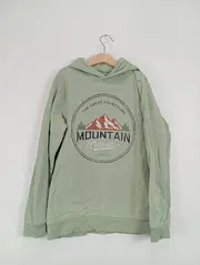 Vorschaubild 2 von Kinder Kapuzenpullover Grün Gr. 164 Logo Print Baumwolle Hoodie