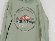 Vorschaubild 4 von Kinder Kapuzenpullover Grün Gr. 164 Logo Print Baumwolle Hoodie