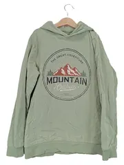 Vorschaubild 1 von Kinder Kapuzenpullover Grün Gr. 164 Logo Print Baumwolle Hoodie