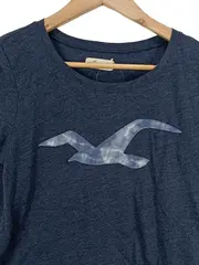 Vorschaubild 2 von Damen T-Shirt Logo Print Blau Gr. M 38 Kurzarm Baumwolle Casual