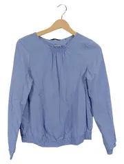 Vorschaubild 1 von edc Damen Bluse Langarm Blau Gestreift Gr. 34/XS Casual Raffungen Baumwolle