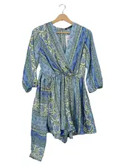 Vorschaubild 1 von Damen Freizeitkleid Blumenmuster Wickeloptik Gr. 36