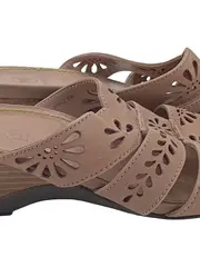 Vorschaubild 2 von Damen Pantoletten Beige Gr. 39 Leder Sommer