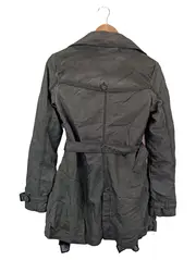 Vorschaubild 2 von Trenchcoat Damen Gr. 36/S Grau Vintage Kurzmantel Übergangsjacke
