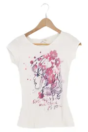 Vorschaubild 1 von T-Shirt Kinder Gr. 122 Weiß Grafisch Cut-Outs Casual