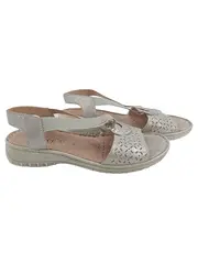 Vorschaubild 1 von Damen Sandaletten Gr. 37,5 Silber Leder Komfort Sommer