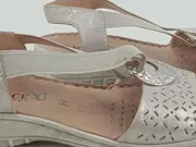 Vorschaubild 3 von Damen Sandaletten Gr. 37,5 Silber Leder Komfort Sommer