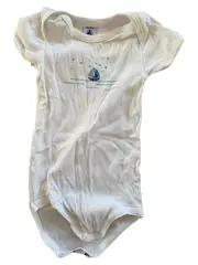Vorschaubild 1 von Baby Body Gr. 80 Baumwolle Weiß Kurzarm Grafisch Logo